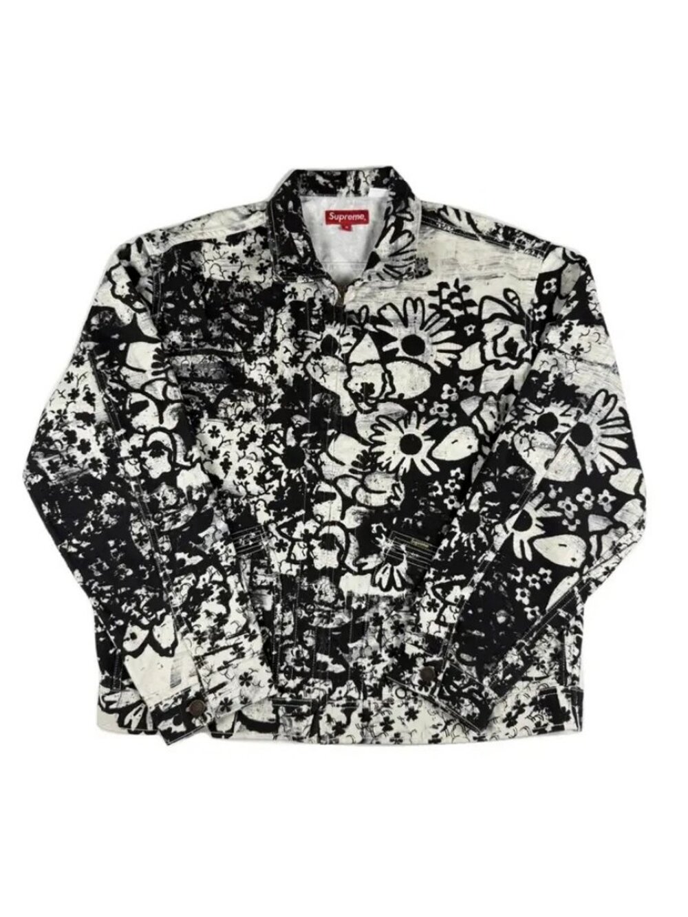 FW21 Supreme Christopher Wool Floral Denim Work Jacket Medium